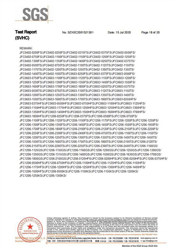 一次性保險(xiǎn)絲REACH認(rèn)證18