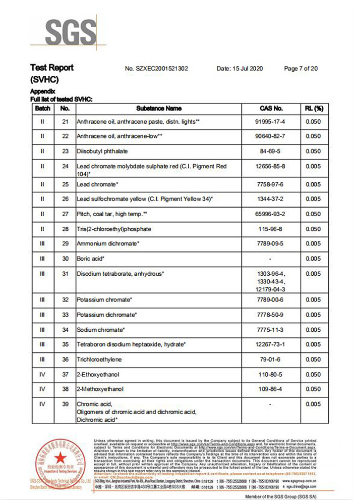 自恢復(fù)保險(xiǎn)絲REACH認(rèn)證7